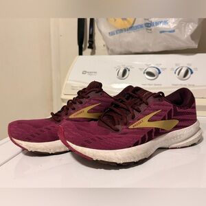 Brooks Women's Burgundy and Gold Running Shoes